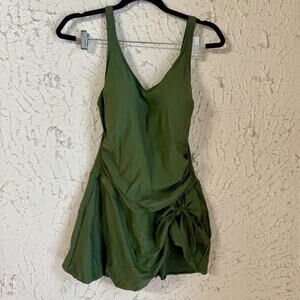 Chic Olive Green One-Piece Swimsuit